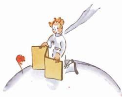 Le petit prince protège sa fleur avec un paravent