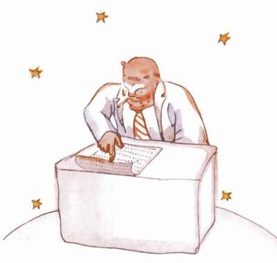 Le businessman compte les étoiles à son bureau