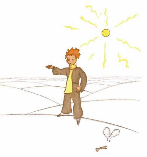 Le petit prince arrive sur la Terre
